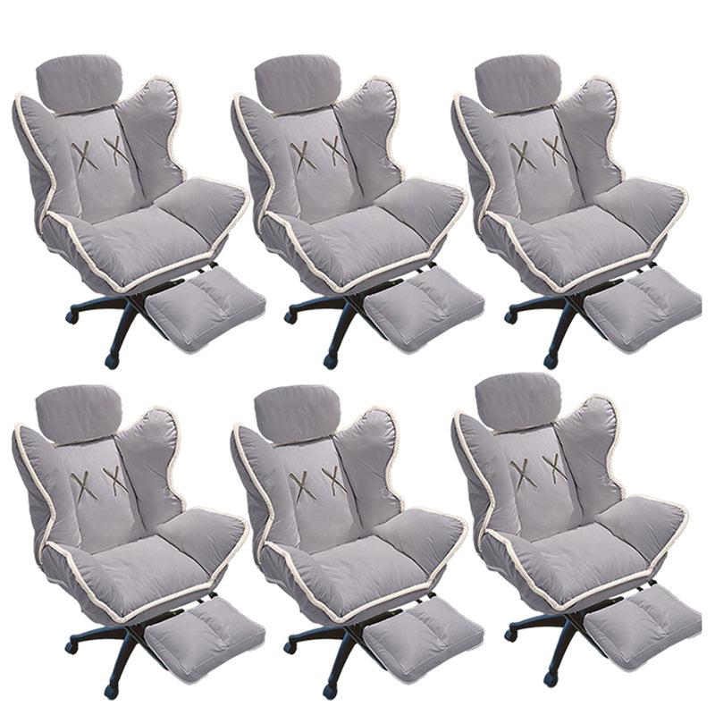 Contemporary Office Chair Nylon Base Swivel Rolling Task Chair with Wheels