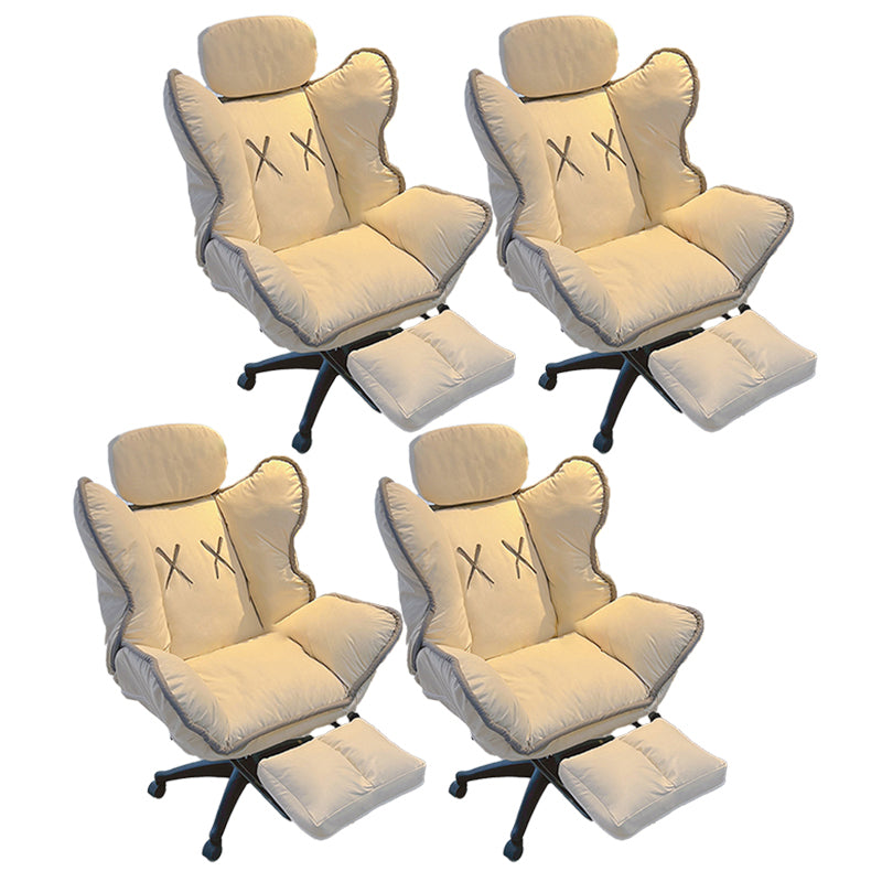 Contemporary Office Chair Nylon Base Swivel Rolling Task Chair with Wheels