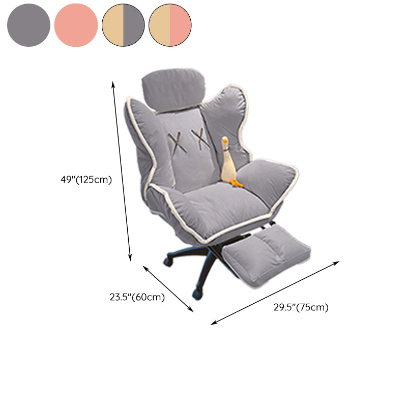 Contemporary Office Chair Nylon Base Swivel Rolling Task Chair with Wheels