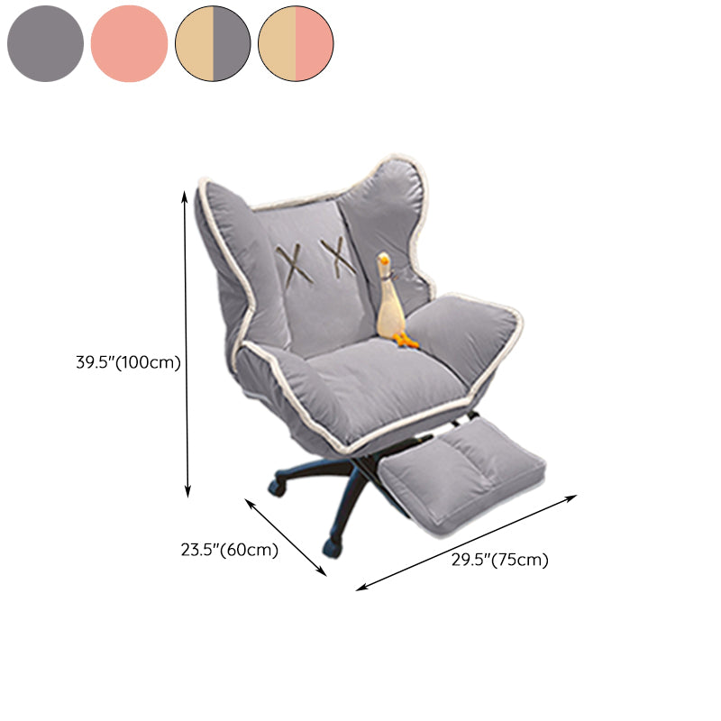 Contemporary Office Chair Nylon Base Swivel Rolling Task Chair with Wheels