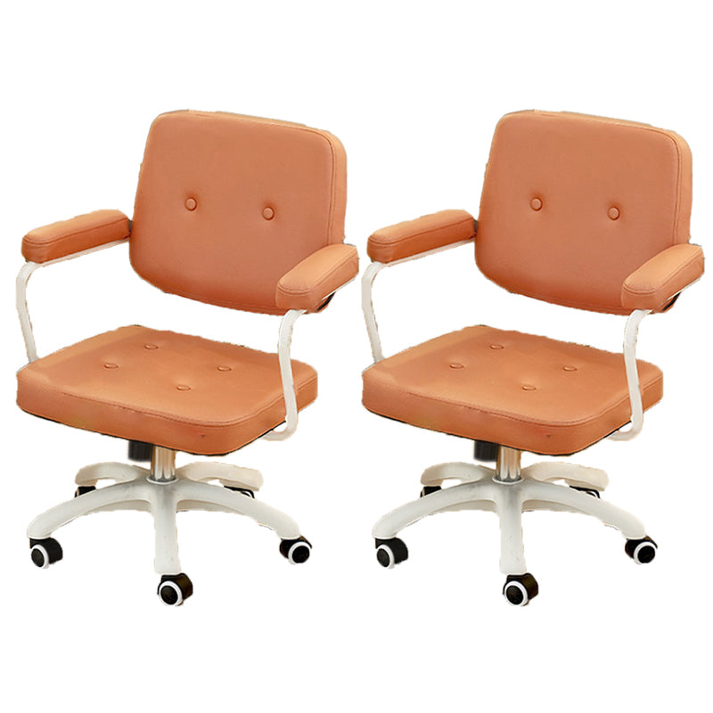 Padded Arms Modern Swivel Chair Adjustable Seat Height Office Chair with Wheels