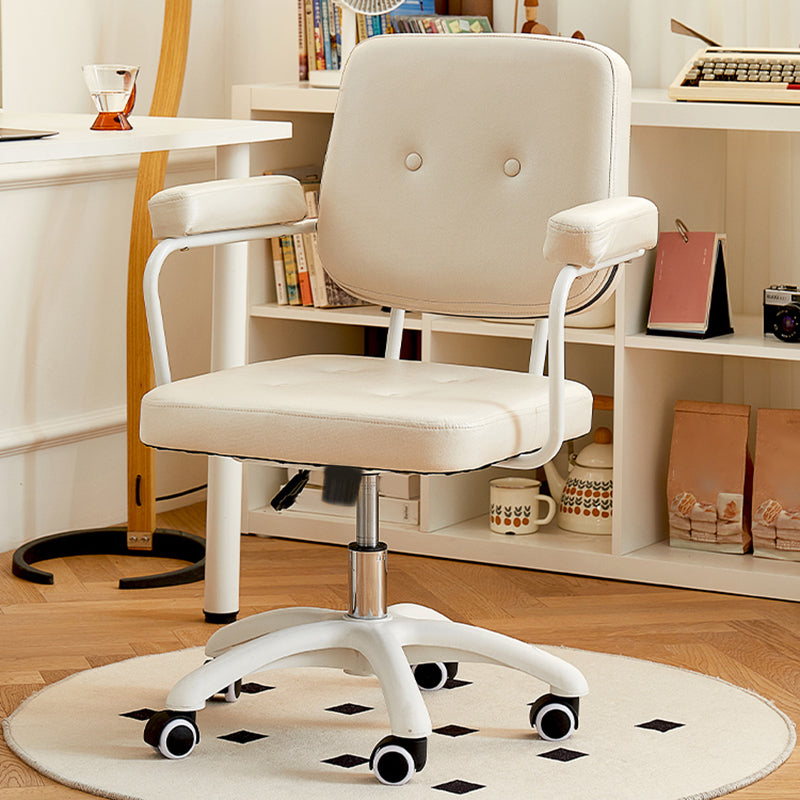 Padded Arms Modern Swivel Chair Adjustable Seat Height Office Chair with Wheels