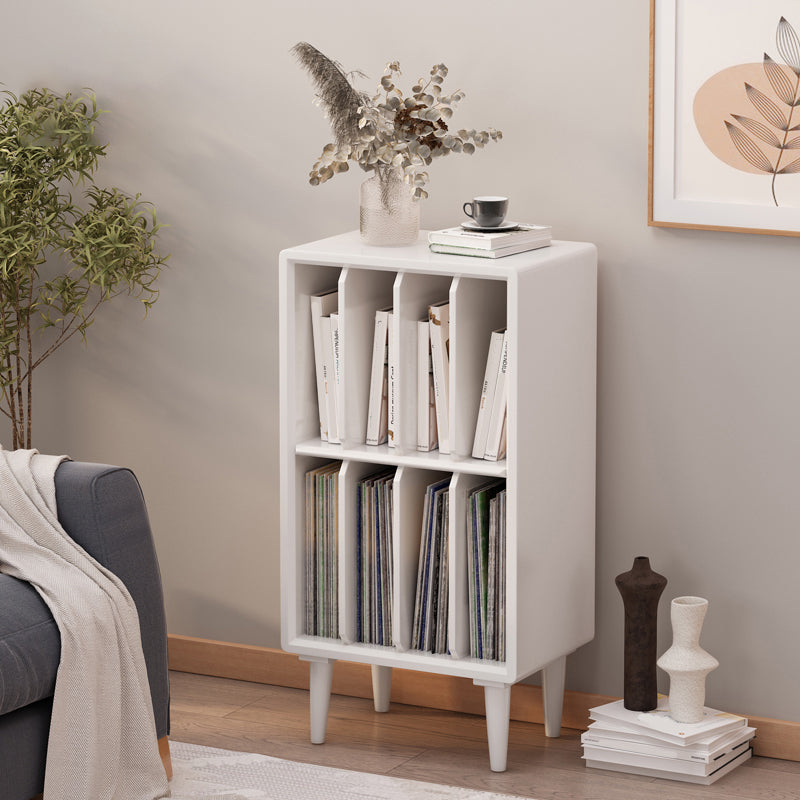 Modern Style Solid Wood Bookshelf Closed Back Bookcase with Shelves