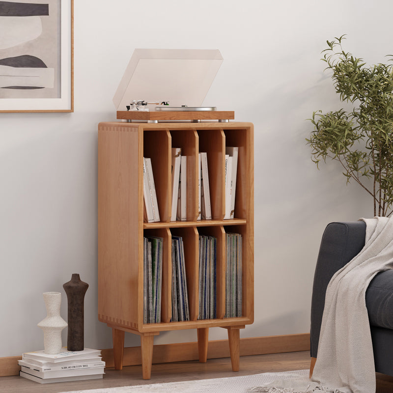 Modern Style Solid Wood Bookshelf Closed Back Bookcase with Shelves