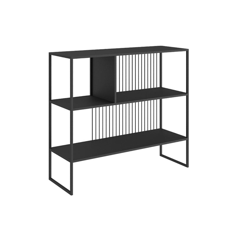 Contemporary Horizontal Metal Bookshelf Open Back Bookcase with Shelves