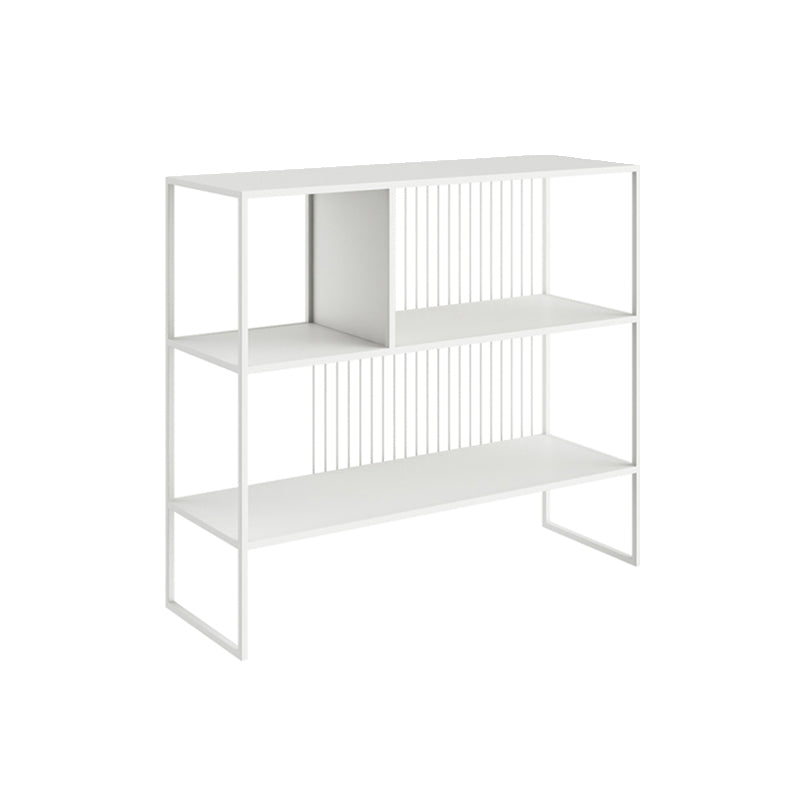 Contemporary Horizontal Metal Bookshelf Open Back Bookcase with Shelves