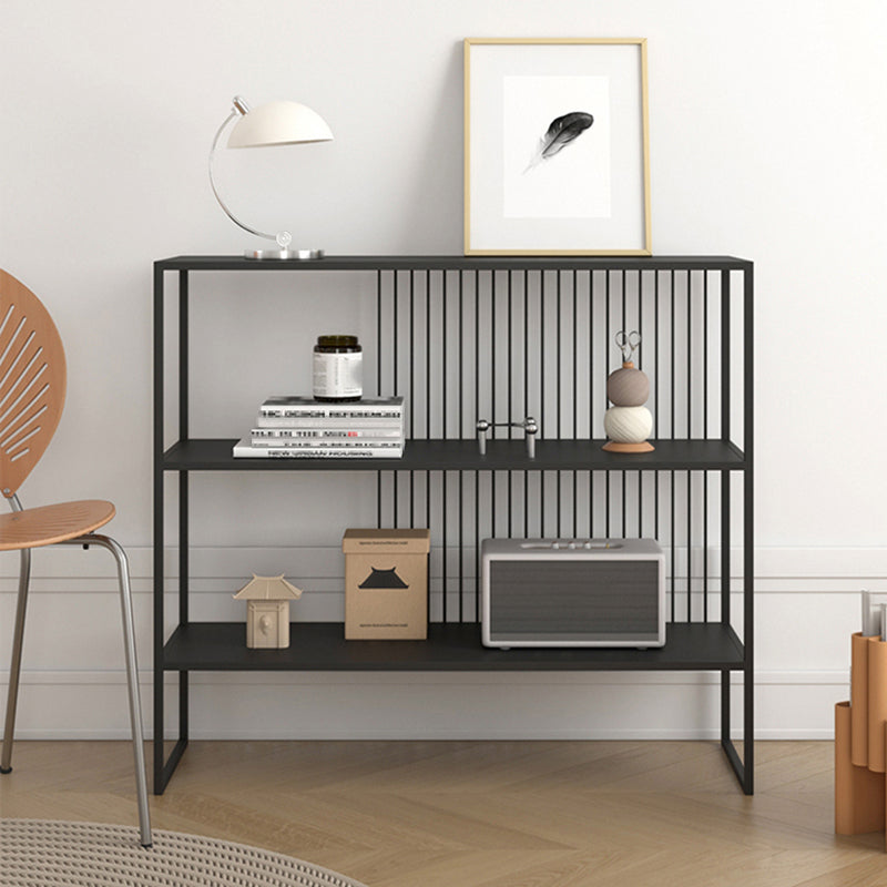 Contemporary Horizontal Metal Bookshelf Open Back Bookcase with Shelves
