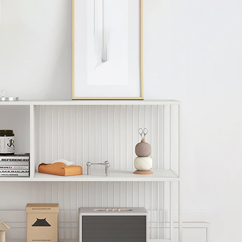 Contemporary Horizontal Metal Bookshelf Open Back Bookcase with Shelves