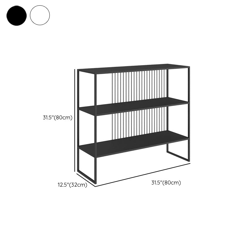 Contemporary Horizontal Metal Bookshelf Open Back Bookcase with Shelves