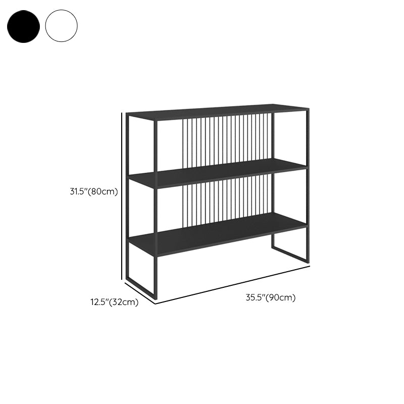 Contemporary Horizontal Metal Bookshelf Open Back Bookcase with Shelves