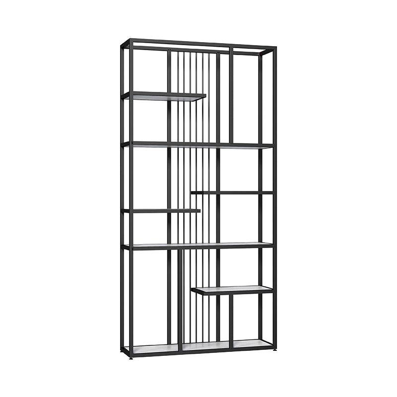 Metal Bookshelf Etagere Contemporary Open Back Bookcase with Shelves