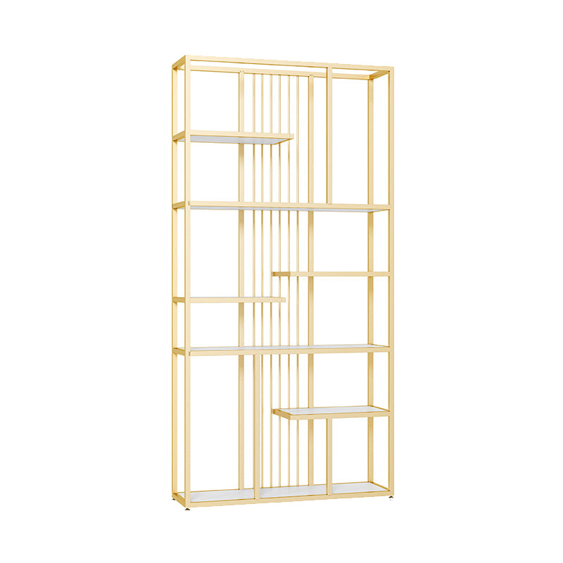 Metal Bookshelf Etagere Contemporary Open Back Bookcase with Shelves