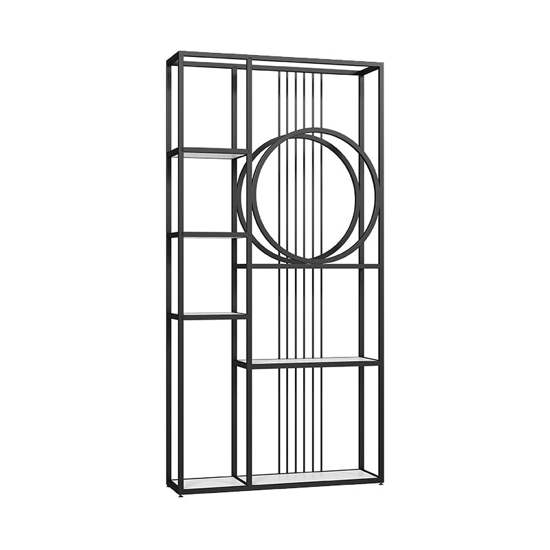 Metal Bookshelf Etagere Contemporary Open Back Bookcase with Shelves