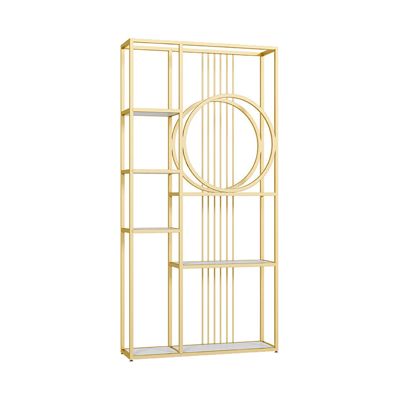 Metal Bookshelf Etagere Contemporary Open Back Bookcase with Shelves