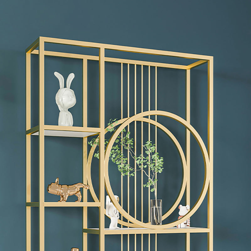 Metal Bookshelf Etagere Contemporary Open Back Bookcase with Shelves