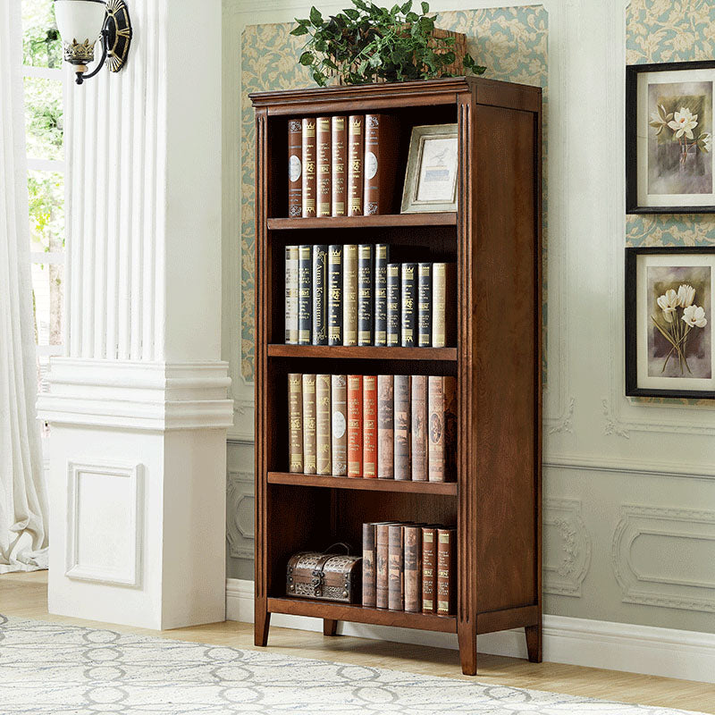 Contemporary Closed Back Standard Bookshelf Wooden Bookcase for Study Room