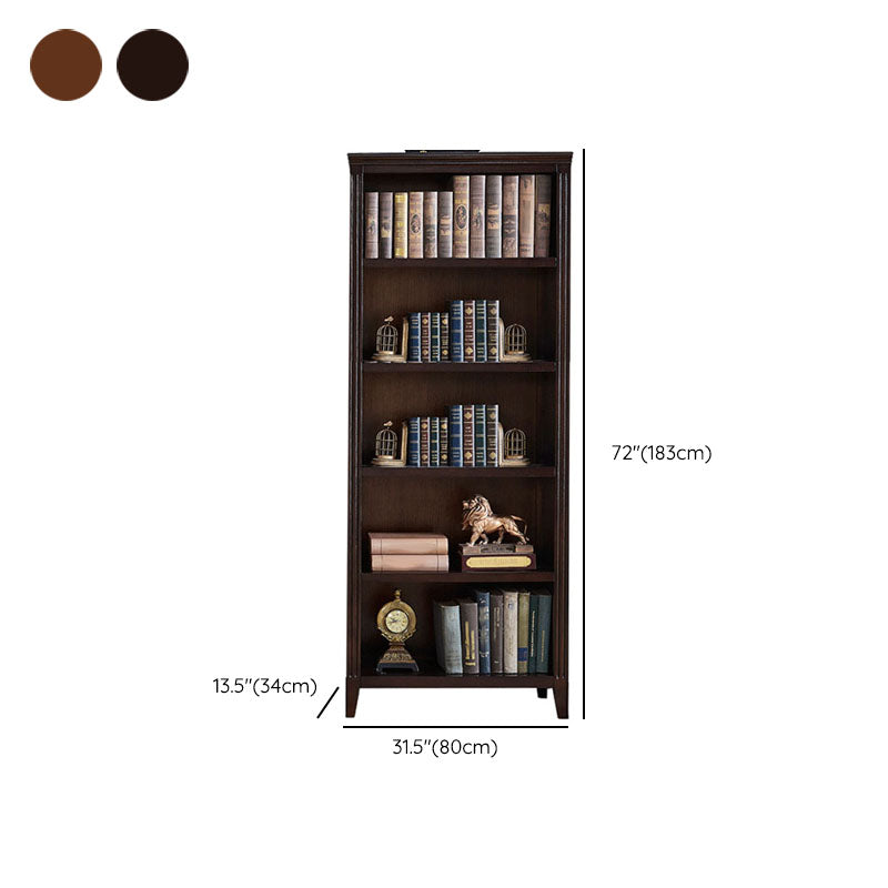 Contemporary Closed Back Standard Bookshelf Wooden Bookcase for Study Room