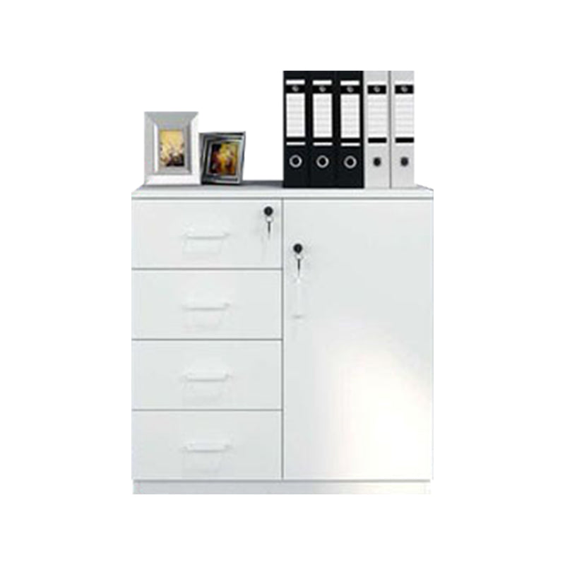 Modern File Cabinet White Wooden Frame Storage Lateral File Cabinet