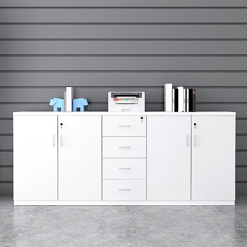 Modern File Cabinet White Wooden Frame Storage Lateral File Cabinet
