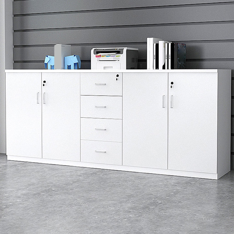 Modern File Cabinet White Wooden Frame Storage Lateral File Cabinet
