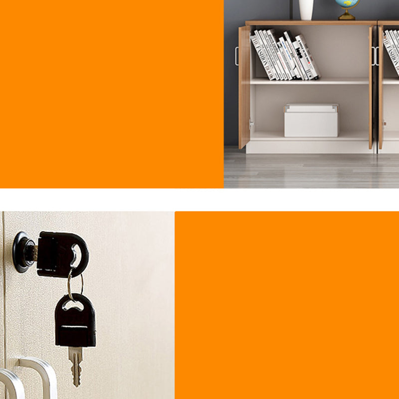 Modern File Cabinet White Wooden Frame Storage Lateral File Cabinet