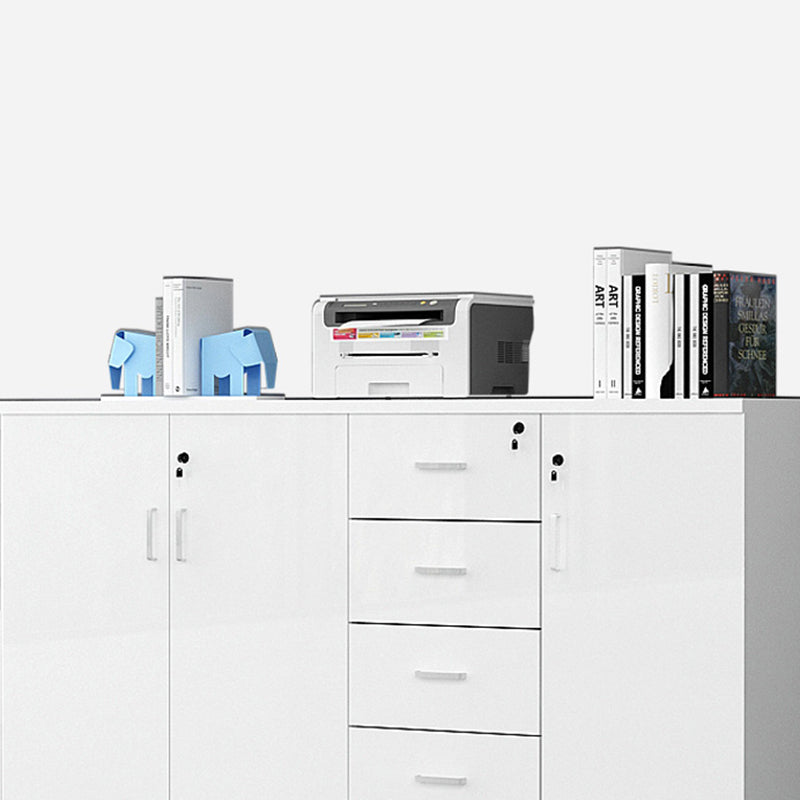 Modern File Cabinet White Wooden Frame Storage Lateral File Cabinet