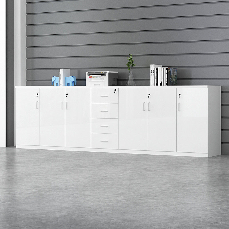 Modern File Cabinet White Wooden Frame Storage Lateral File Cabinet