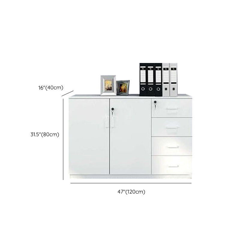 Modern File Cabinet White Wooden Frame Storage Lateral File Cabinet