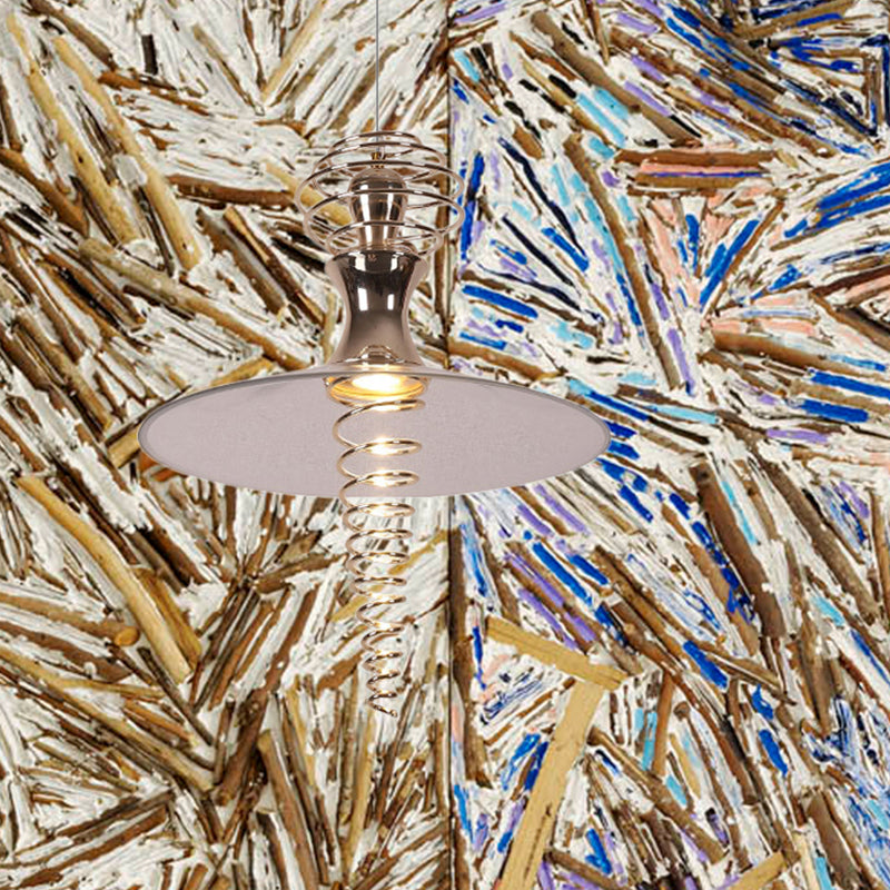 Lámpara colgante en espiral con tono acampanado moderno metal moderno 1 luz cromada/oro sala de estar luz colgante