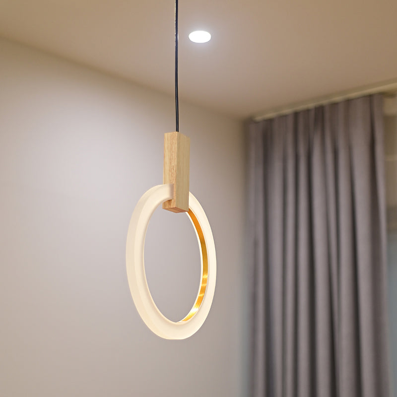 1/3-Licht-Schlafzimmer-Suspension Anhänger mit Ring Acrylschatten weiß hängende Deckenleuchte, 8 "/12"/16 "Dia