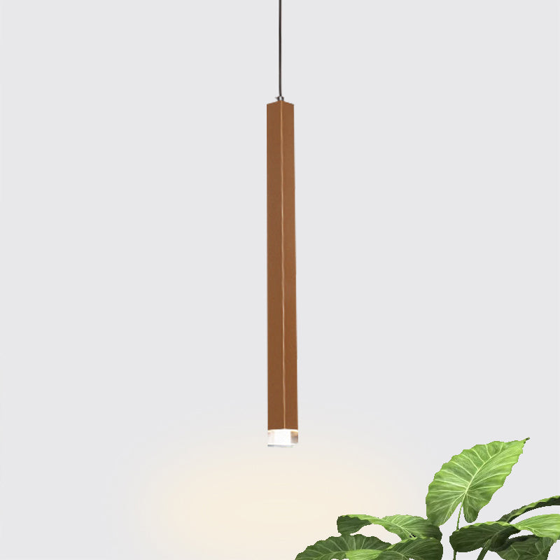 Gold Slim Cuboid Metal Suspension Light Simple Style 1/4/5 Light Bar suspendu suspendu en chaud / blanc