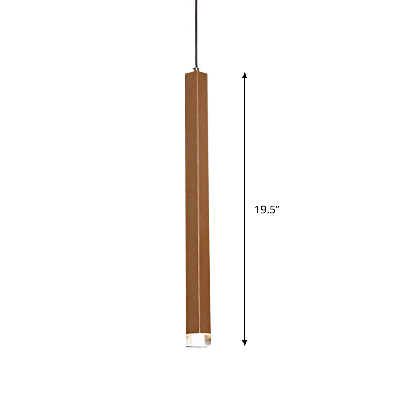 Gold Slim Cuboid Metal Suspension Light estilo simple 1/4/5 Barra de luz Luz colgante de colgantes en cálido/blanco