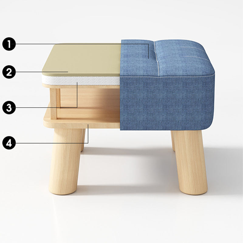 Modernism Ottoman Velvet Upholstered Fade Resistant Square Ottoman