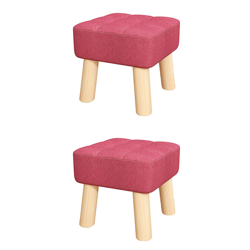 Modernism Ottoman Velvet Upholstered Fade Resistant Square Ottoman