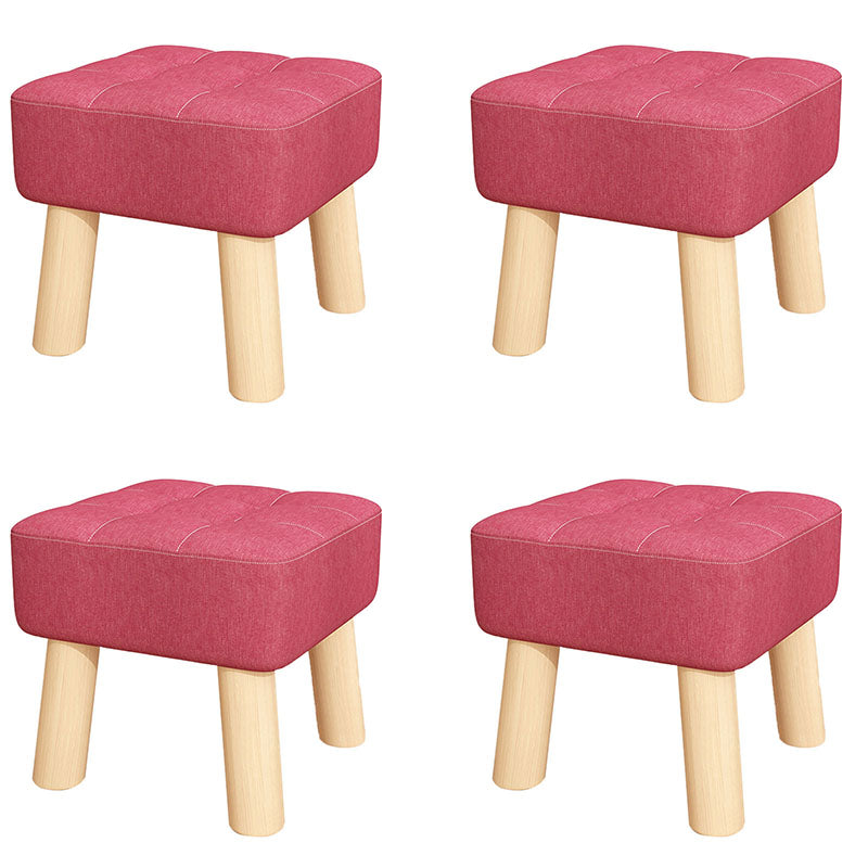 Modernism Ottoman Velvet Upholstered Fade Resistant Square Ottoman