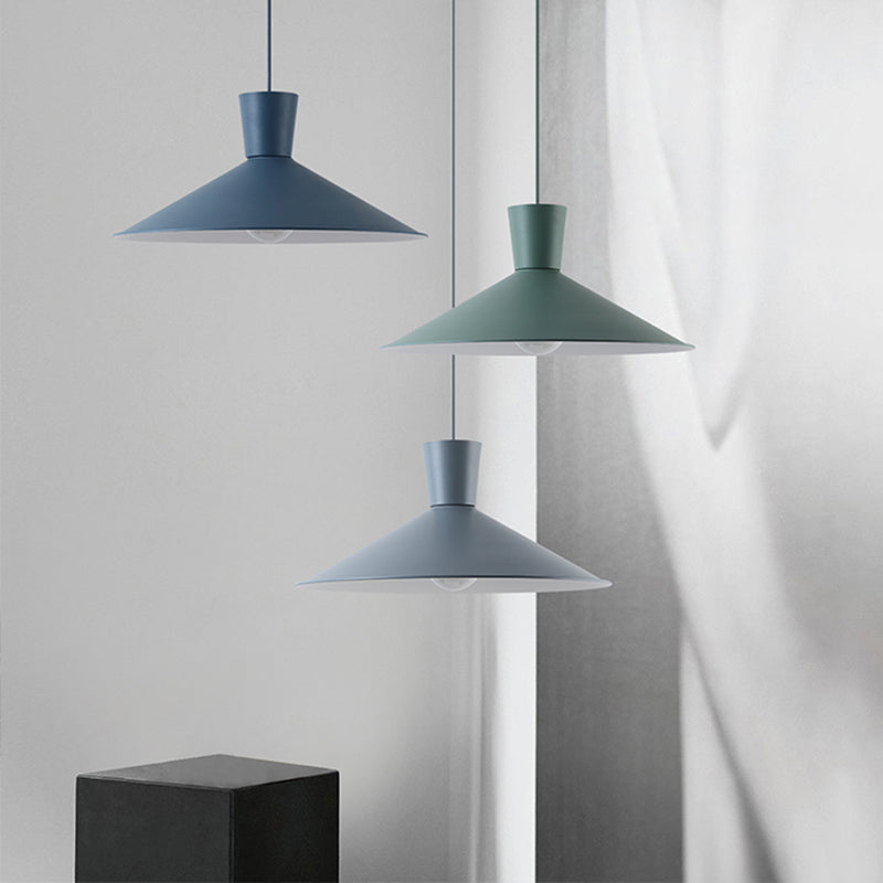 Cono rosa/blu/grigio giù per il ciondolo di illuminazione Nordic 1 Luce a sospensione in metallo Light