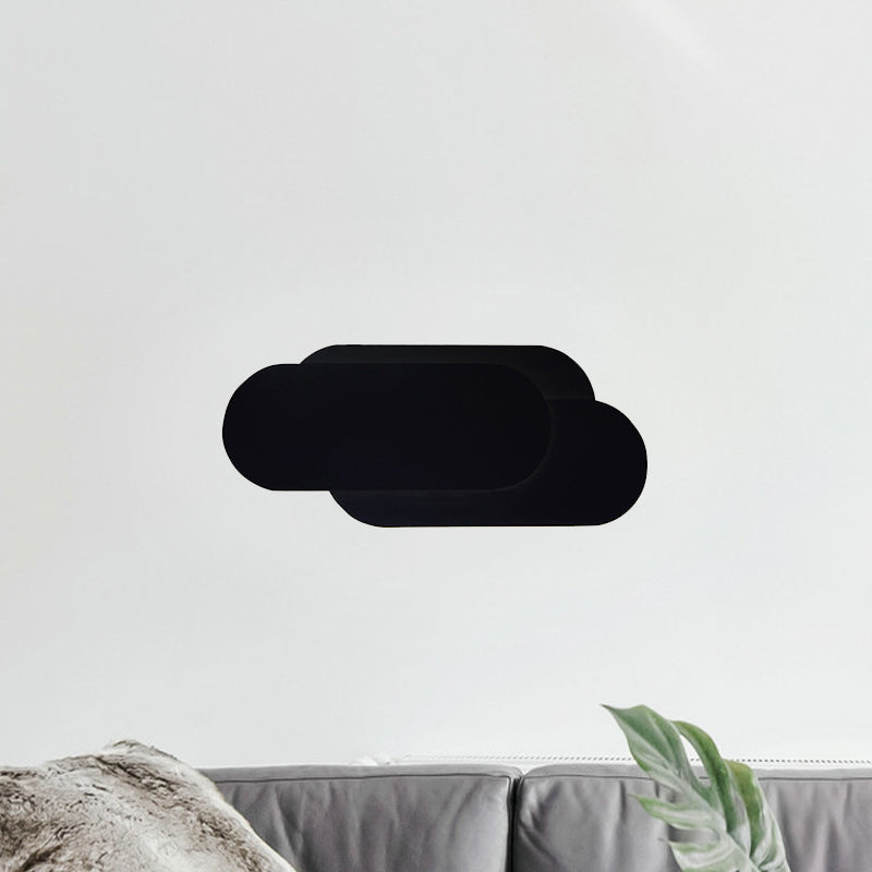 Lampada per lavatrice ovale in alluminio Lampada moderna Style LED LED Finitura Black Wall Accensione in luce calda/bianca per camera da letto