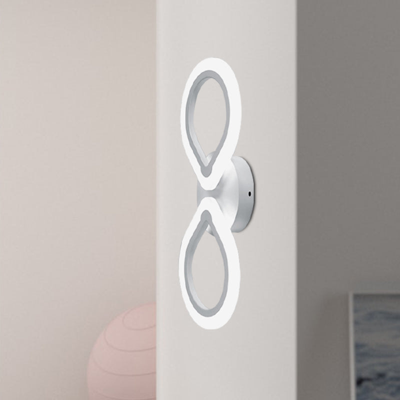 Luce di applique a goccia d'acqua acrilica Simpulla 1/2 luci 1/2 Apparecchio di illuminazione a parete bianca