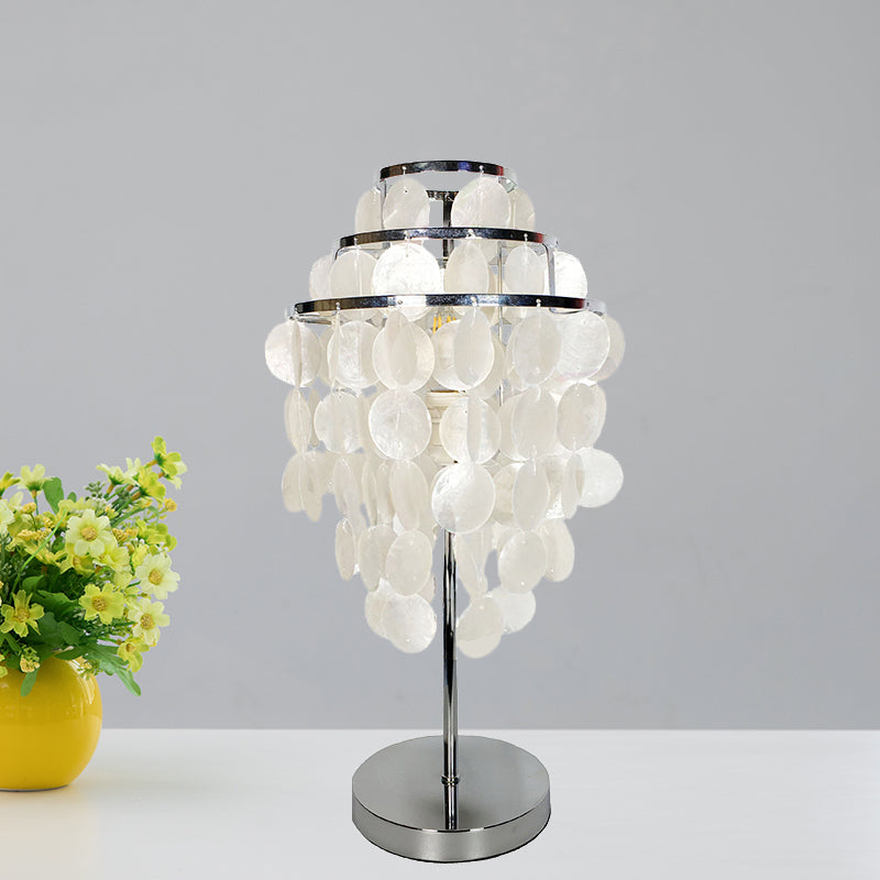 Witte windgong Taakverlichting Modernisme Shell 1 licht Leesboeklicht voor slaapkamer