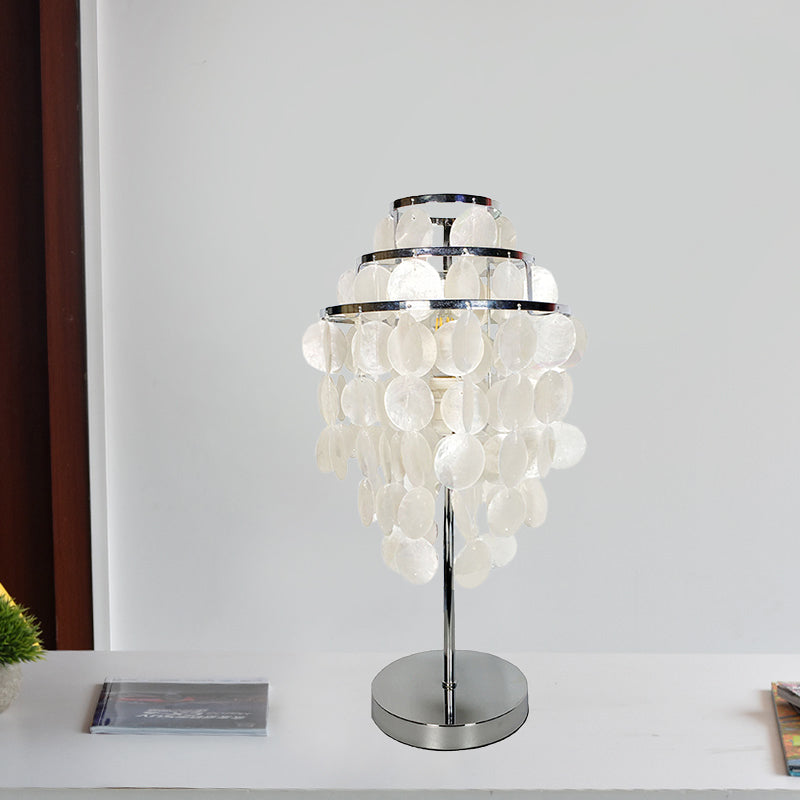 Witte windgong Taakverlichting Modernisme Shell 1 licht Leesboeklicht voor slaapkamer
