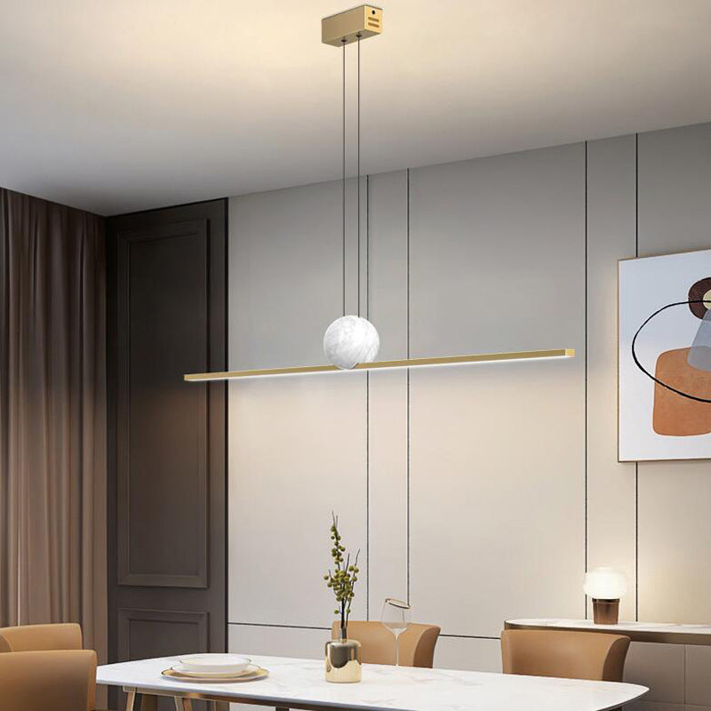 Simple Shape Modern Pendant Lighting Fixtures Metal 1 Light Island Light Fixture for Dining Room