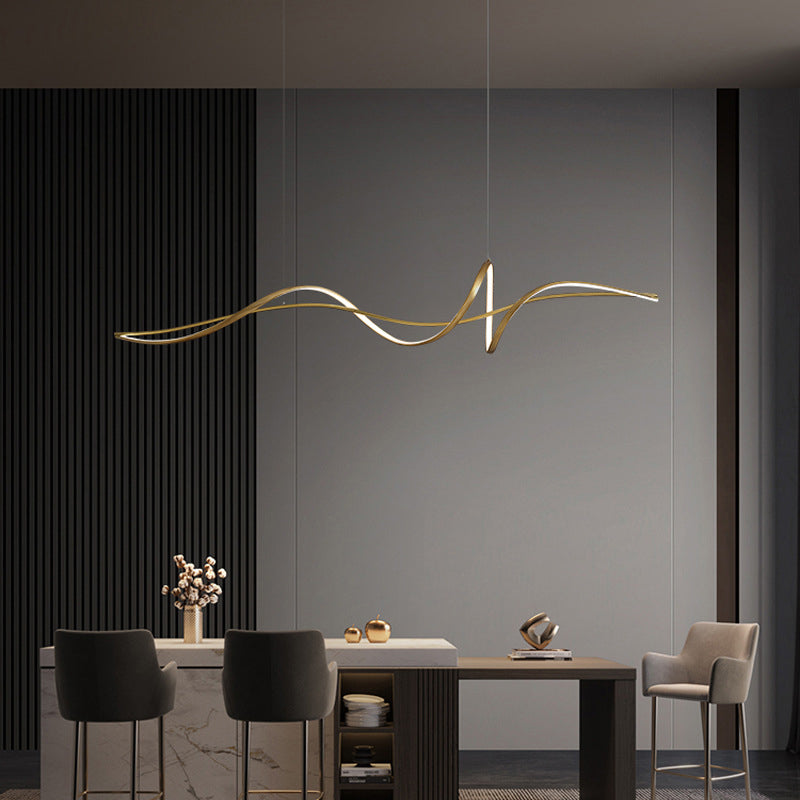 Unique Shape Modern Pendant Lighting Fixtures Metal 1 Light Island Light Fixture for Dining Room