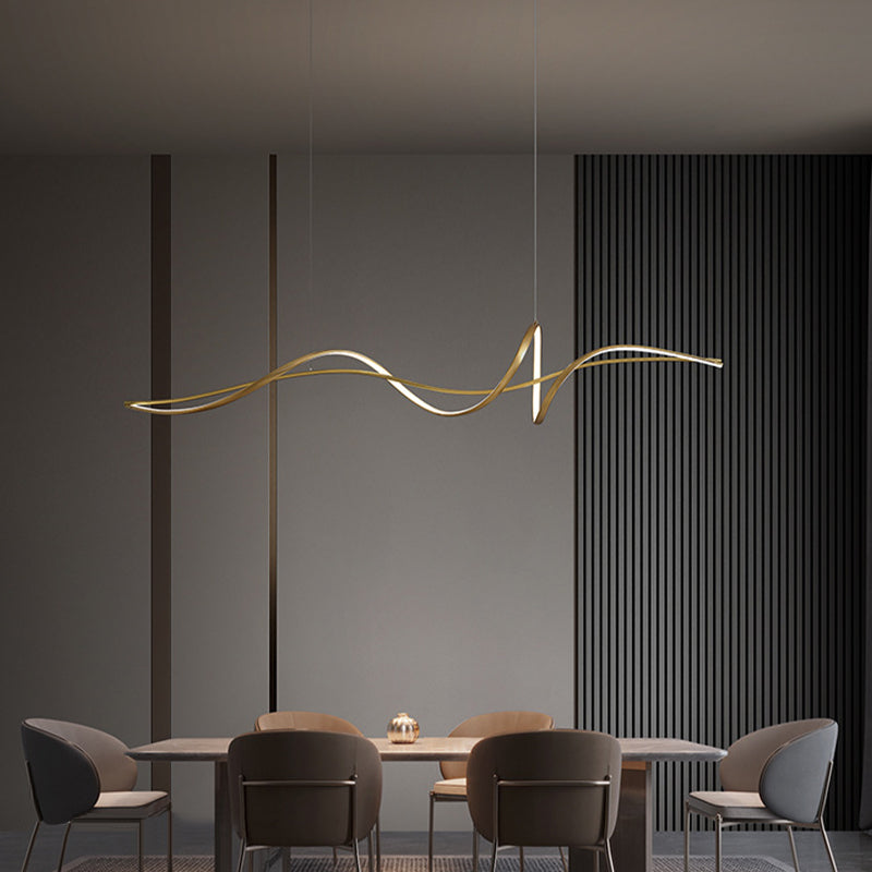 Unique Shape Modern Pendant Lighting Fixtures Metal 1 Light Island Light Fixture for Dining Room