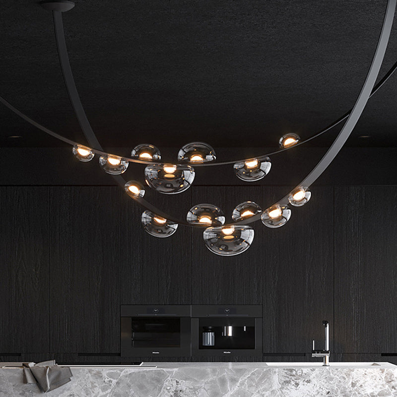 Modern Pendant Lighting Fixtures Glass 7 Lights Island Light Fixture