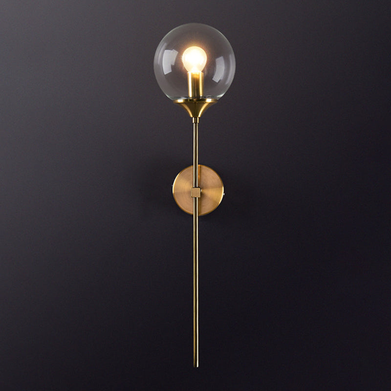 Single Golden Finish Modernism Glass Shade Unique Bathroom Vanity Light