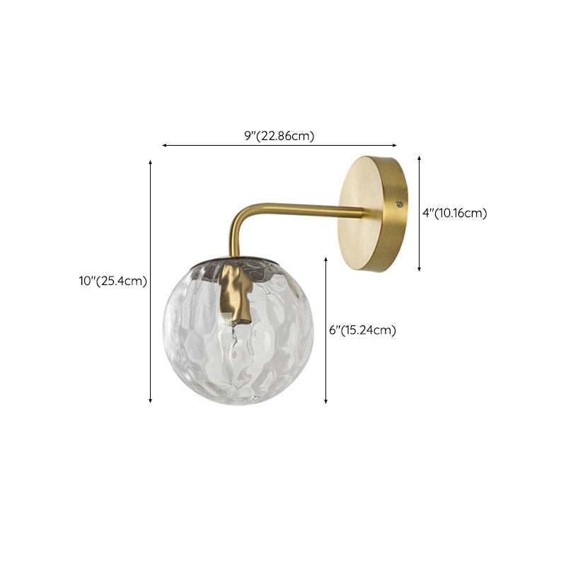 Single Modernism Golden Finish Glass Shade Unique Bathroom Vanity Light