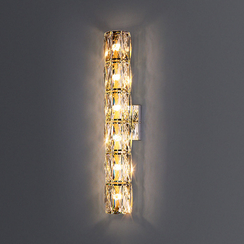 2/4/6-Light Modernism Golden/Chrome Crystal Shade Unique Bathroom Vanity Light