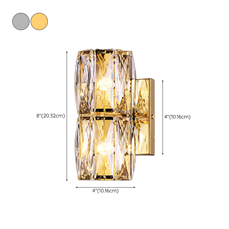2/4/6-Light Modernism Golden/Chrome Crystal Shade Unique Bathroom Vanity Light