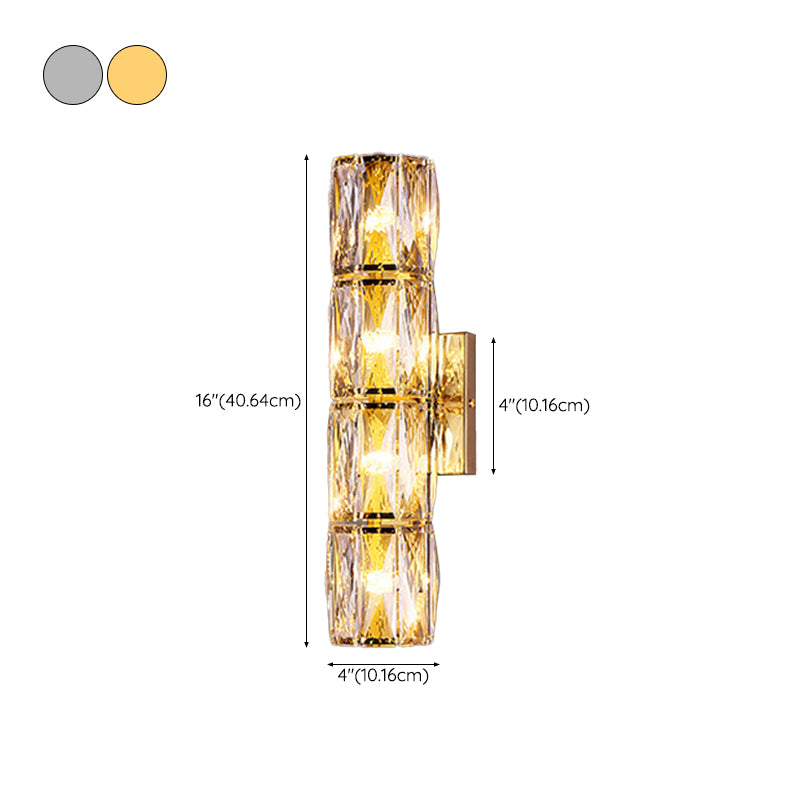 2/4/6-Light Modernism Golden/Chrome Crystal Shade Unique Bathroom Vanity Light