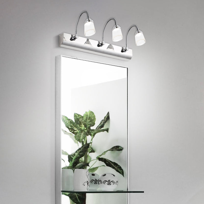 Contemporary Rectangle Shape Vanity Light with Acrylic Shade for Shower Room